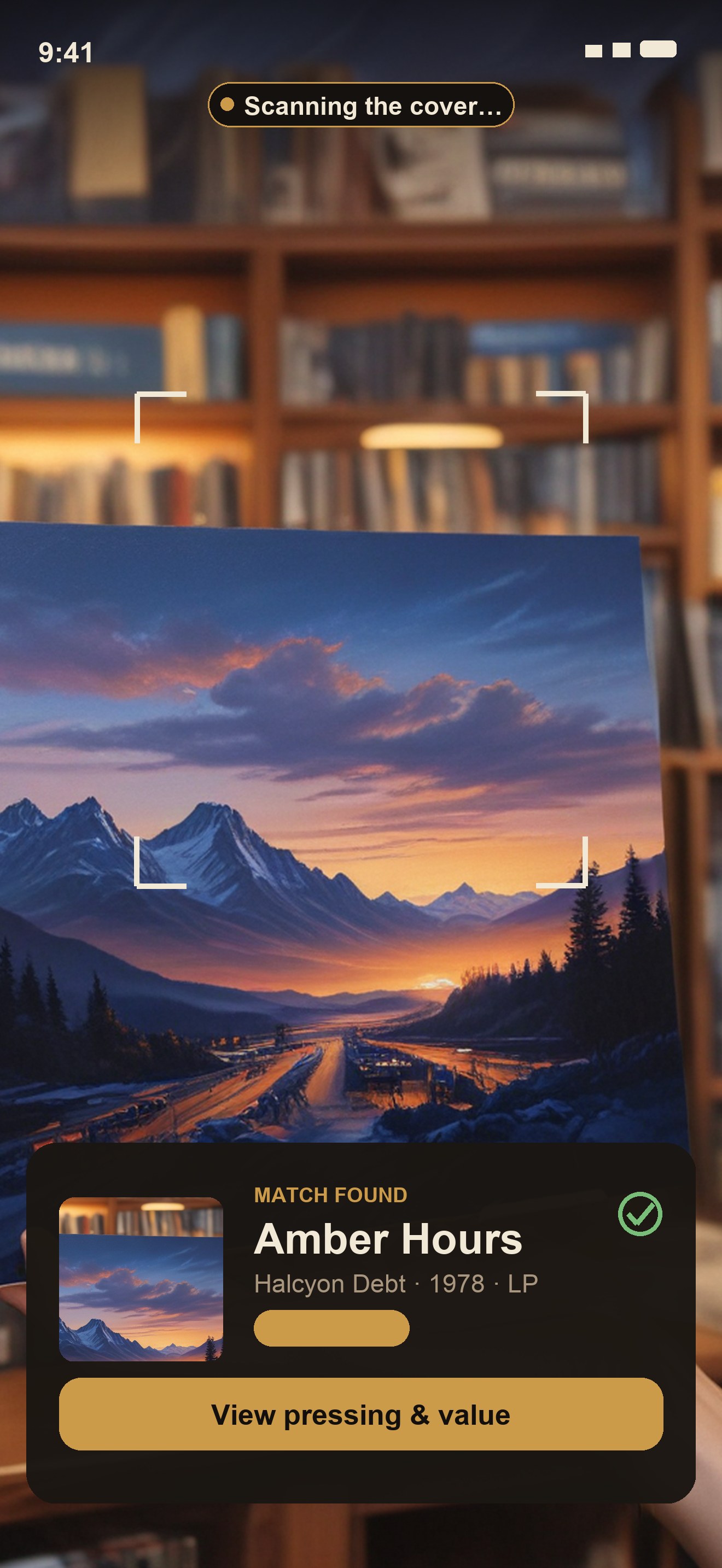 Point the phone at a record and GrailVinyl names the pressing instantly