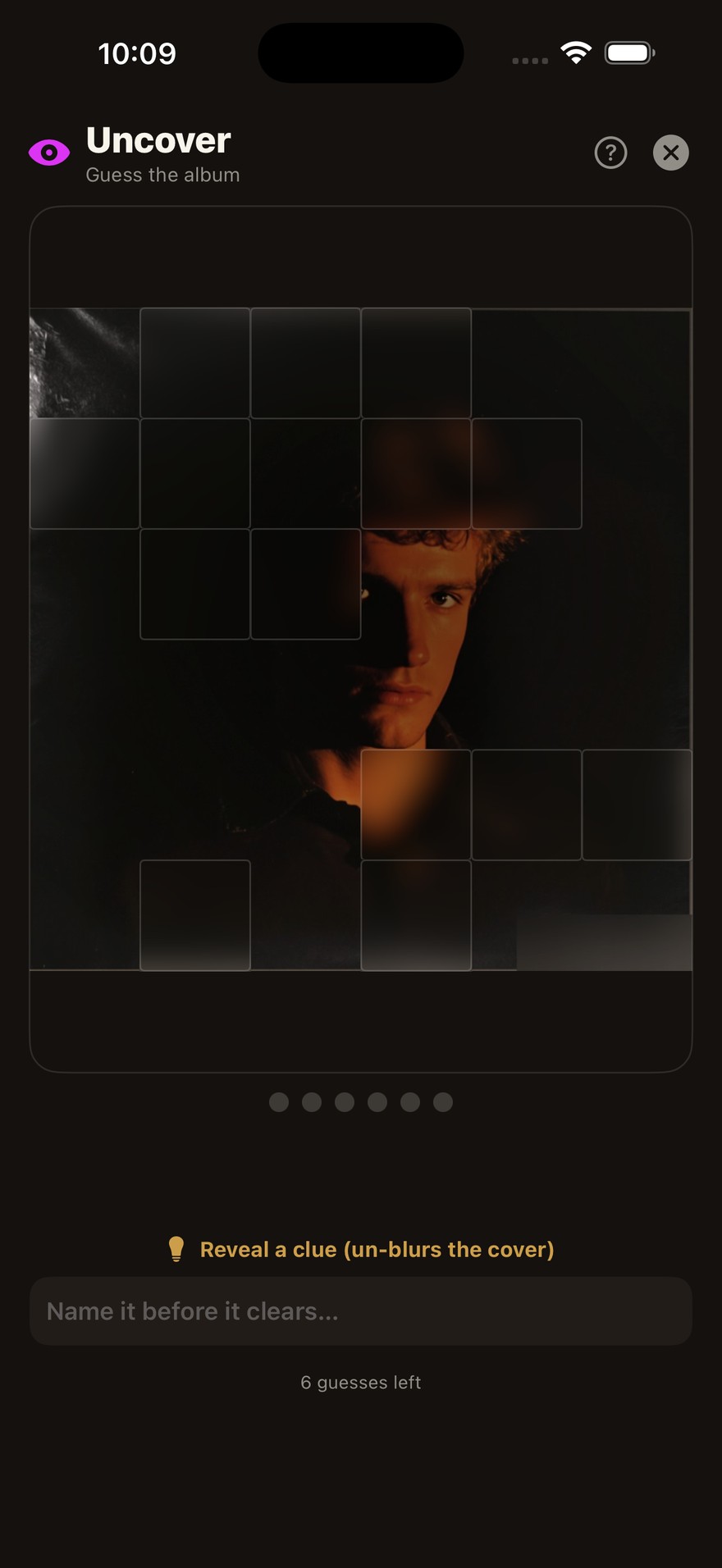 Uncover — the album cover revealed tile by tile